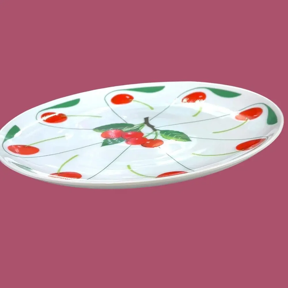 Vintage 1979 Stafford by Enola Fruit Time Cherry Plate 7.25” Retro Kitchen Decor